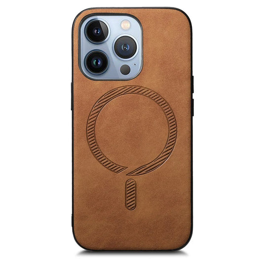IPHONE 16 PRO/MAX LÆDERBELAGT PLASTIK COVER - MAGSAFE KOMPATIBEL - BRUN
